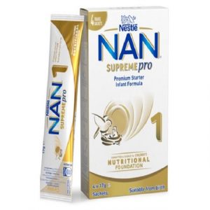 Nestlé NAN SUPREMEpro 1, Suitable from Birth Premium Starter Infant Formula Powder Sachets – 4 x 17g